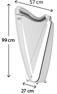 Odyssey harp dimensions